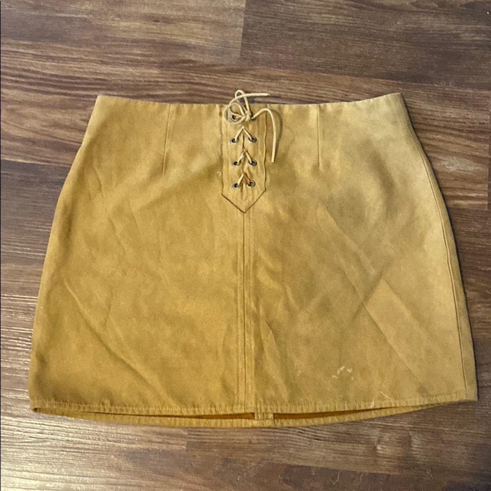 Tan suede skirt